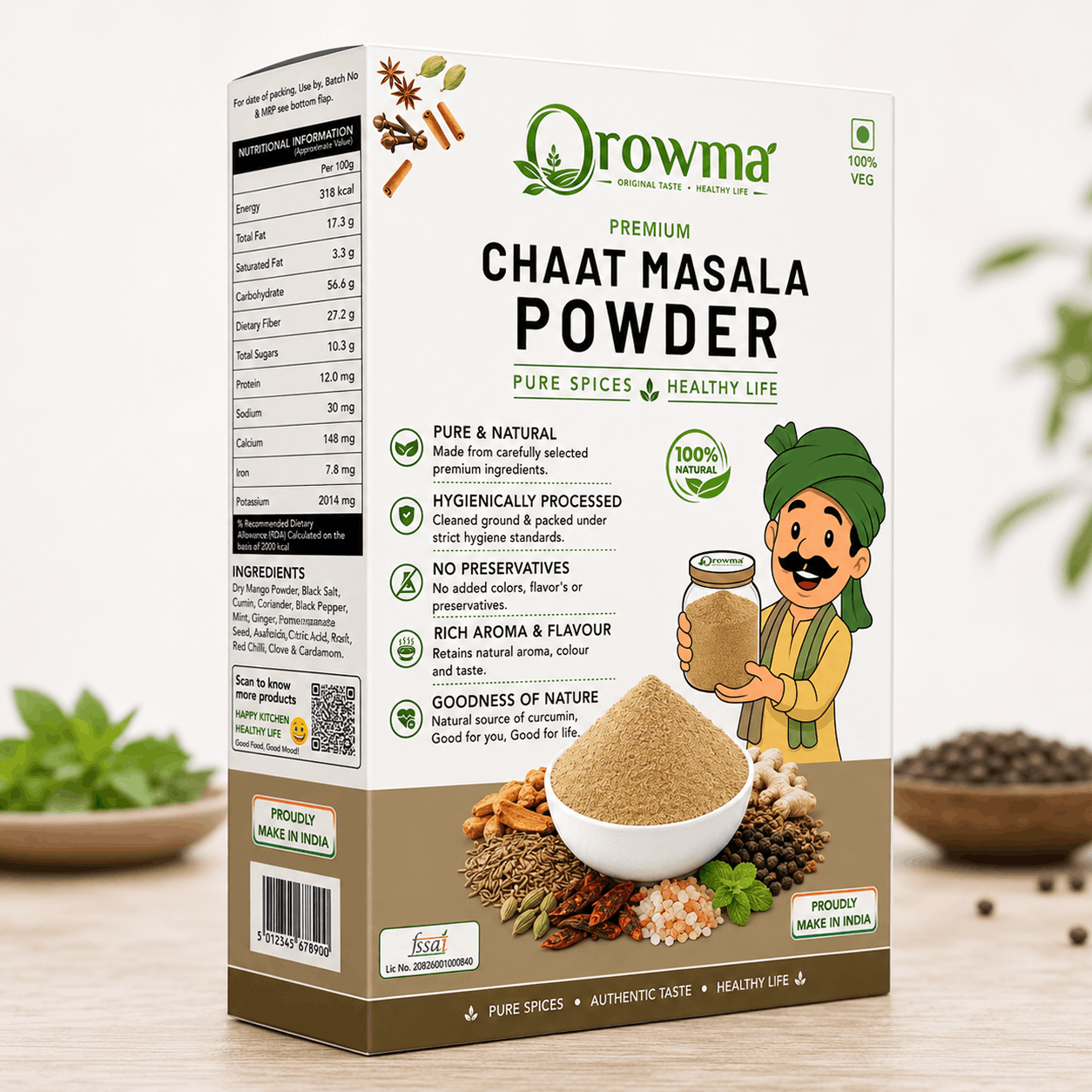 Premium Chaat Masala - 100% natural, tangy spice blend