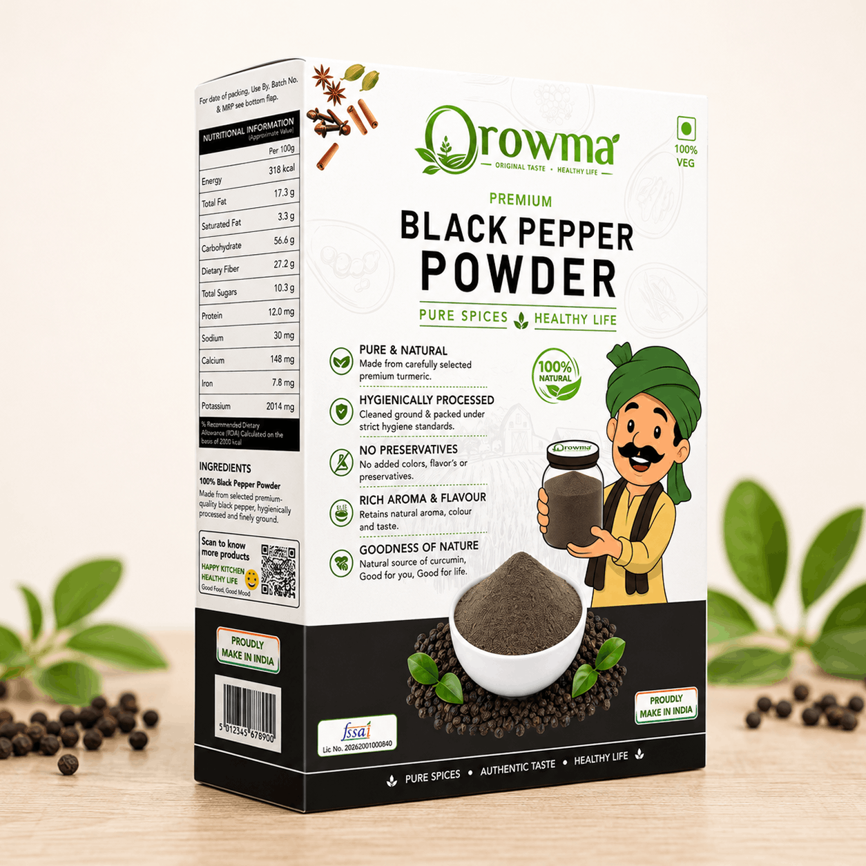 Premium Black Pepper Powder - 100% natural, freshly ground